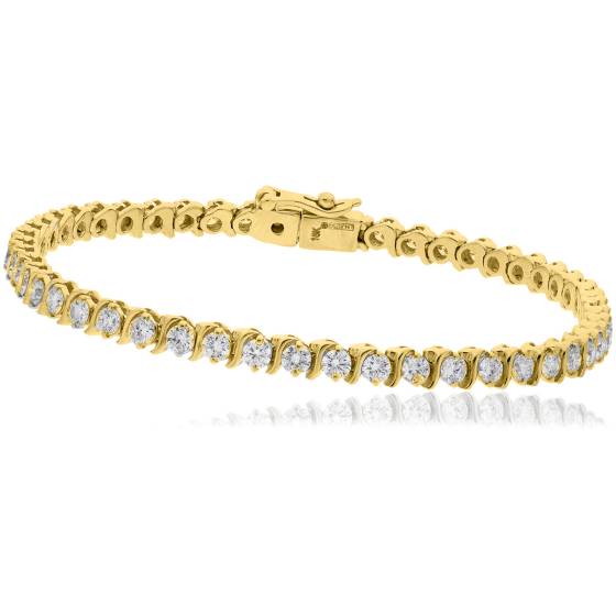 HBRSR078 Single Row S-Link Round Diamond Bracelet