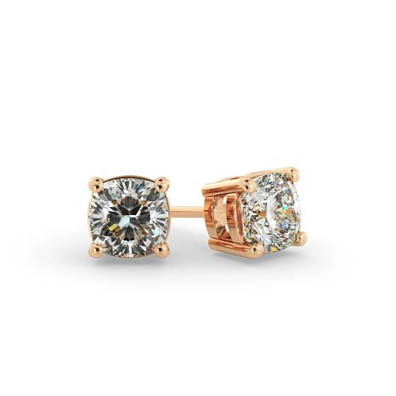 HEC130 Cushion Stud Diamond Earrings