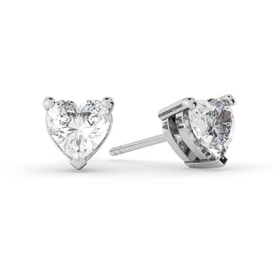 HEH129 Heart Stud Diamond Earrings