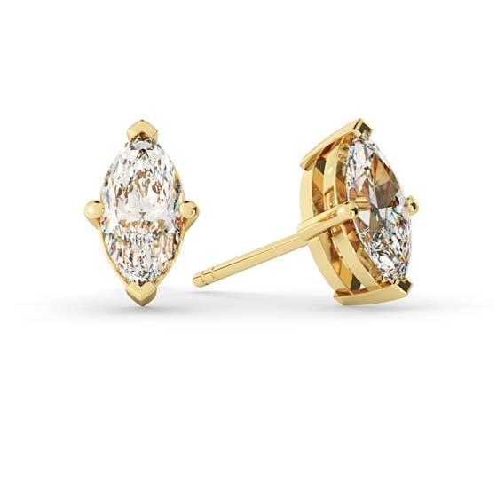 HEM128 Marquise Stud Diamond Earrings