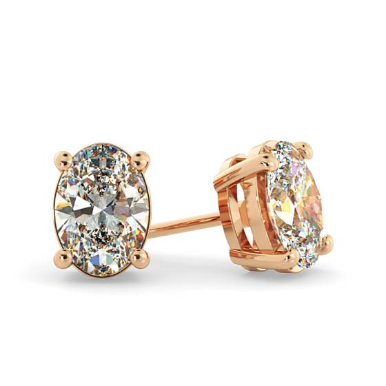 HEO58 Oval Stud Diamond Earrings