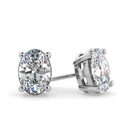 HEO58 Oval Stud Diamond Earrings