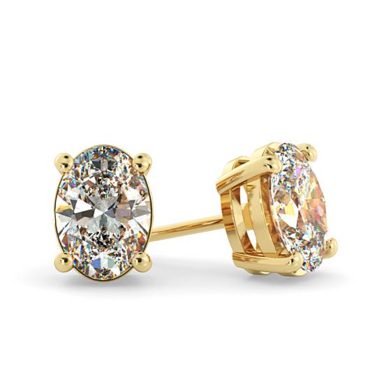 HEO58 Oval Stud Diamond Earrings