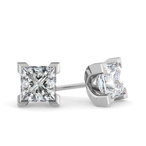 HEP32 Princess Diamond Stud Earrings