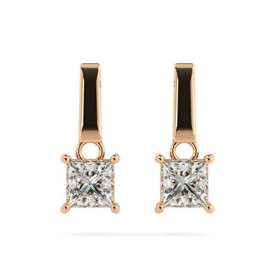 HEP52 Princess Stud Diamond Earrings