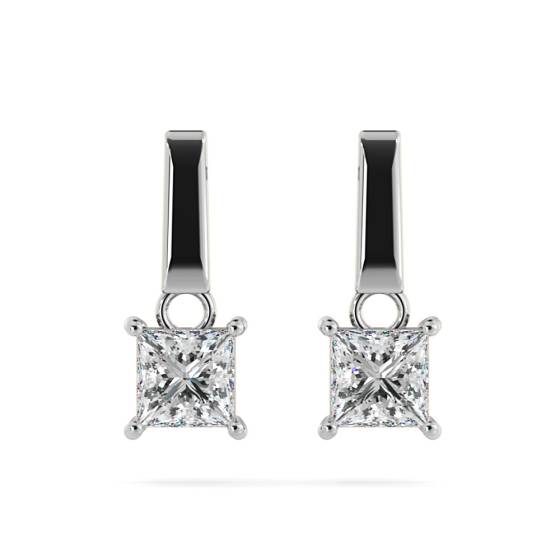 HEP52 Princess Stud Diamond Earrings