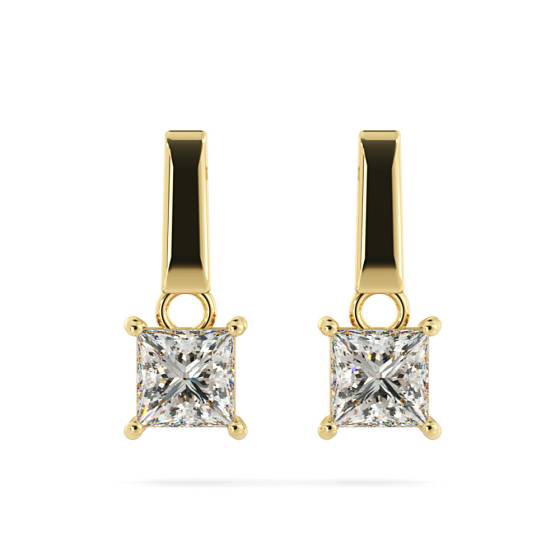 HEP52 Princess Stud Diamond Earrings