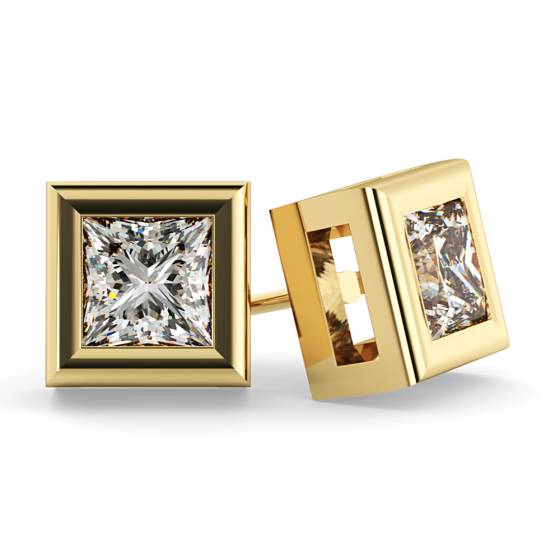 HEP59 Princess Stud Diamond Earrings