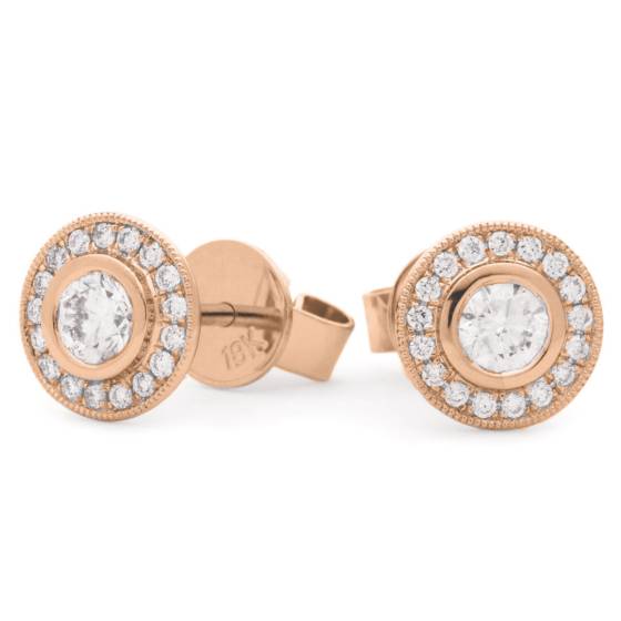HER143 Designer Edge Halo Diamond Earrings