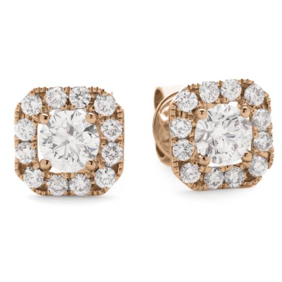 HER144 Designer Round Halo Diamond Earrings