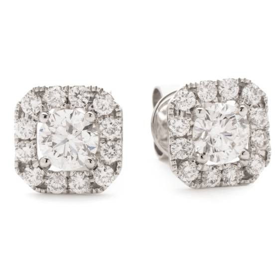 HER144 Designer Round Halo Diamond Earrings
