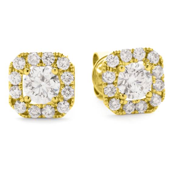 HER144 Designer Round Halo Diamond Earrings