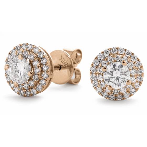 HER145 Designer Double Halo Diamond Earrings