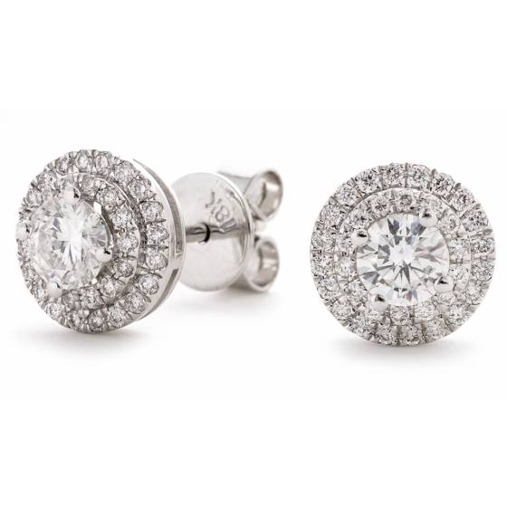 HER145 Designer Double Halo Diamond Earrings