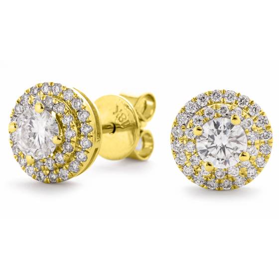 HER145 Designer Double Halo Diamond Earrings