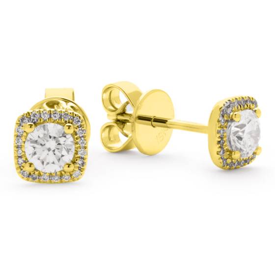 HER146 Round Cushion Halo Diamond Earrings