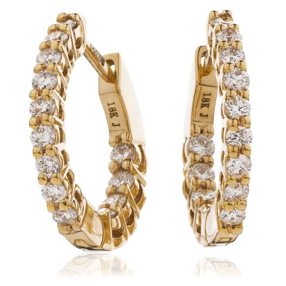HER149 Round Hoop Diamond Earrings