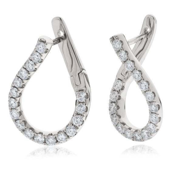 HER152 Brilliant Round cut Hoop Diamond Earrings