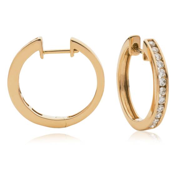 HER155 Round cut Diamond Hoop Earrings