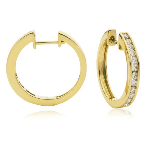 HER155 Round cut Diamond Hoop Earrings