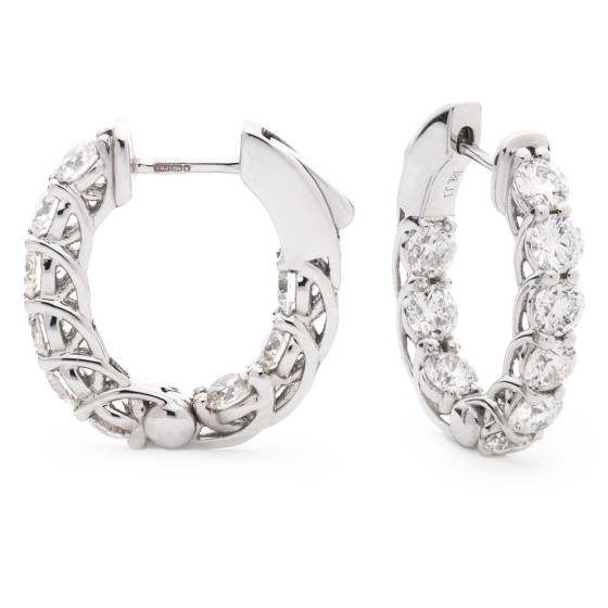 HER156 Round cut Designer Diamond Hoop Earrings