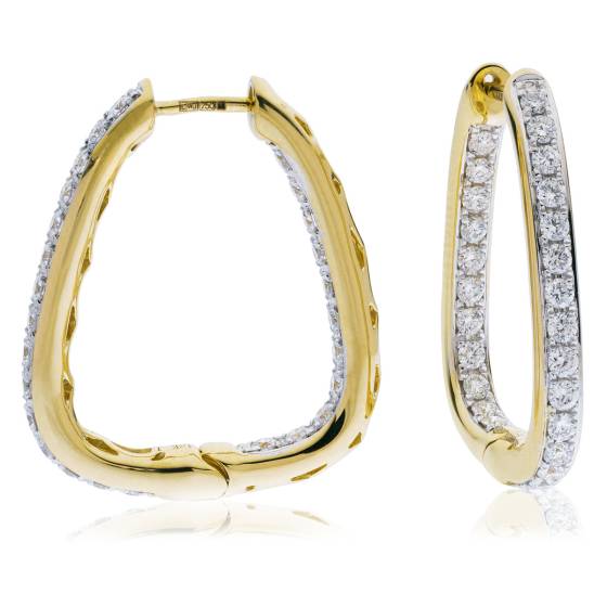 HER158 Round Diamond Designer Hoop Earrings