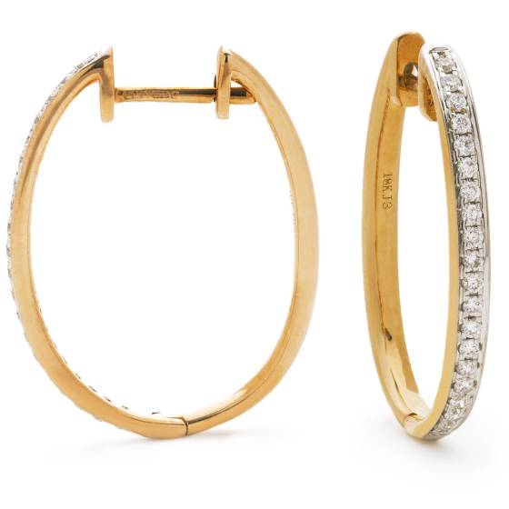 HER160 Round Diamond Hoop Earrings