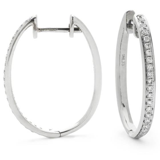 HER160 Round Diamond Hoop Earrings