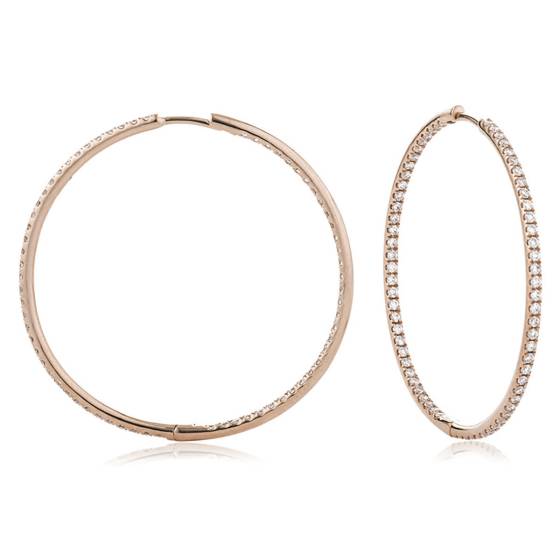 HER161 Round cut Diamond Hoop Earrings