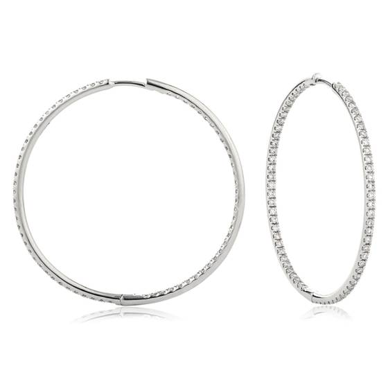 HER161 Round cut Diamond Hoop Earrings