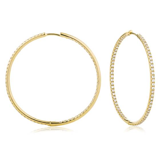 HER161 Round cut Diamond Hoop Earrings