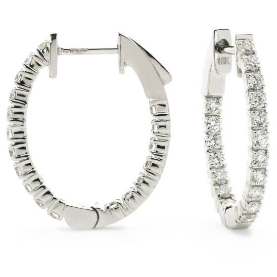 HER163 Unique Round Hoop Diamond Earrings