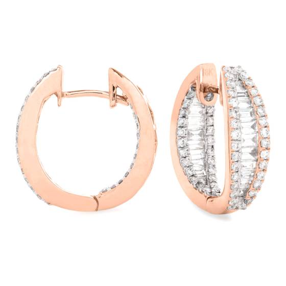 HER164 Designer Hoop Diamond Earrings