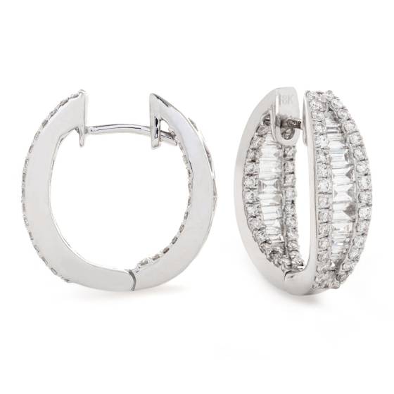 HER164 Designer Hoop Diamond Earrings