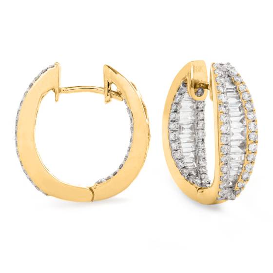 HER164 Designer Hoop Diamond Earrings