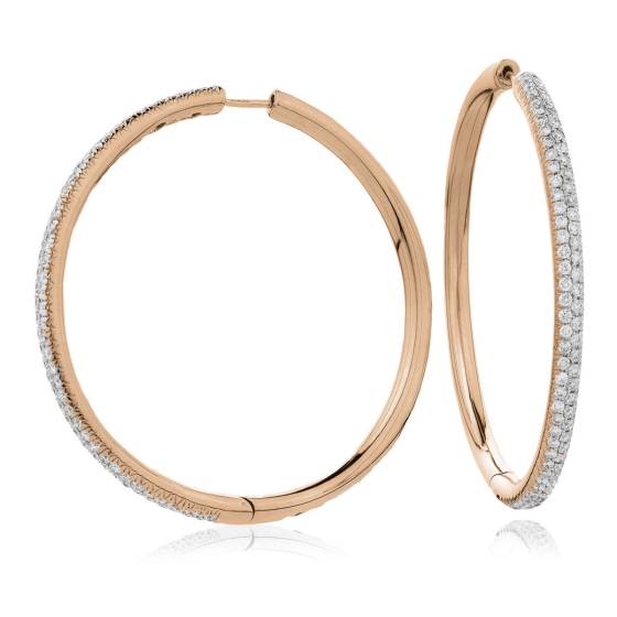 HER168 Round cut Hoop Diamond Earrings