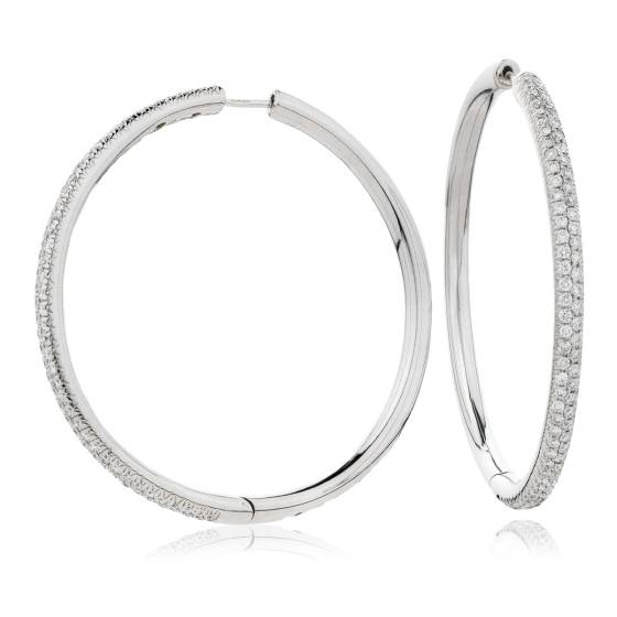 HER168 Round cut Hoop Diamond Earrings