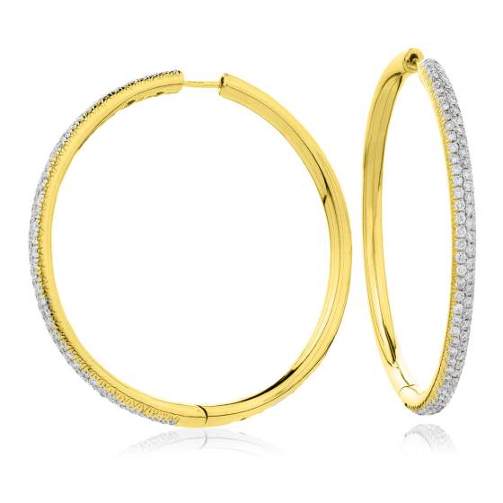 HER168 Round cut Hoop Diamond Earrings