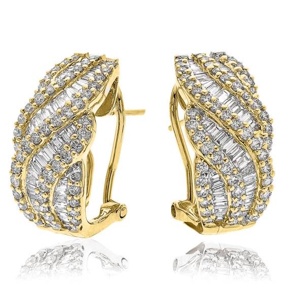 HER169 Round cut Designer Hoop Diamond Earrings