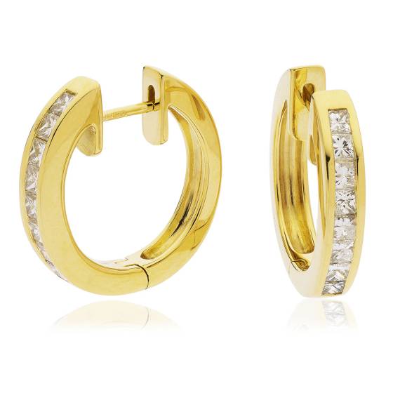HER172 Brilliant Cut Hoop Diamond Earrings