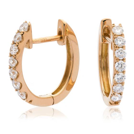 HER173 Round Cut Hoop Diamond Earrings