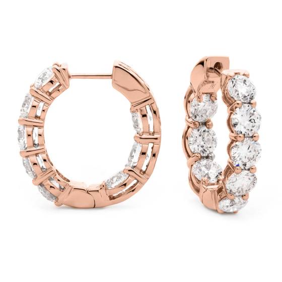 HER174 Briliant Designer Cut Hoop Diamond Earrings