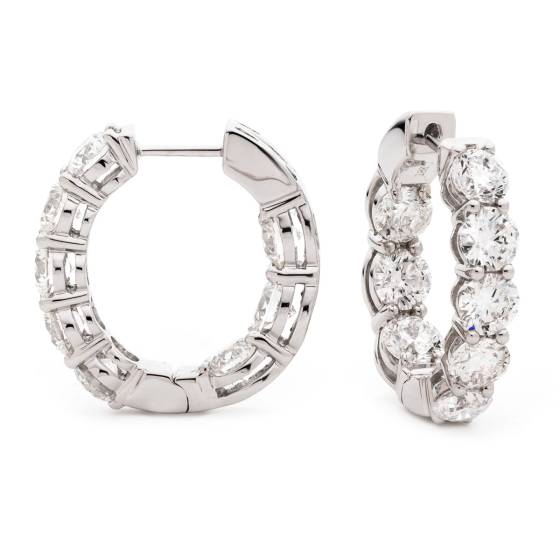 HER174 Briliant Designer Cut Hoop Diamond Earrings