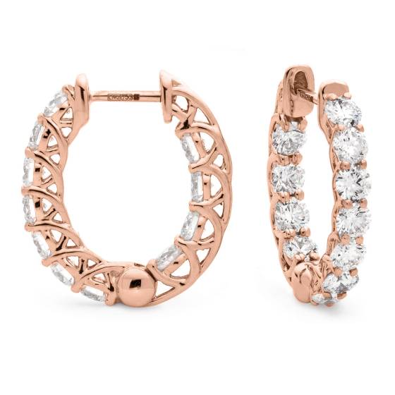 HER175 Briliant Cut Designer Hoop Diamond Earrings
