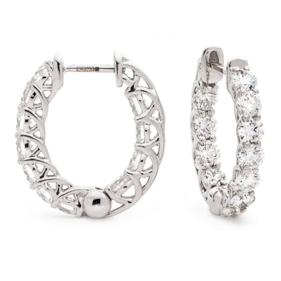 HER175 Briliant Cut Designer Hoop Diamond Earrings