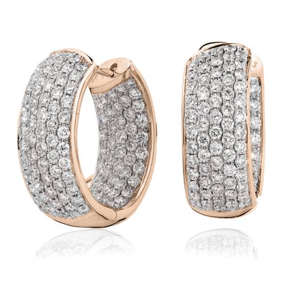 HER177 Designer Round cut Diamond Hoop Earrings