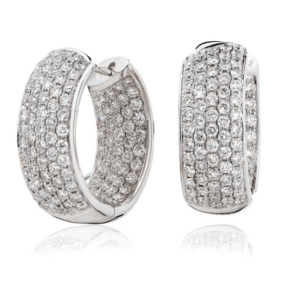 HER177 Designer Round cut Diamond Hoop Earrings