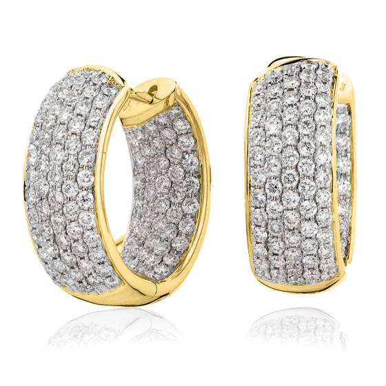 HER177 Designer Round cut Diamond Hoop Earrings