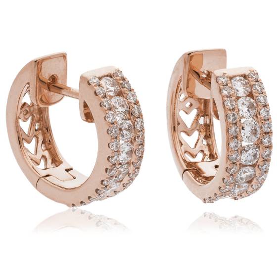 HER178 Designer Round cut Diamond Hoop Earrings