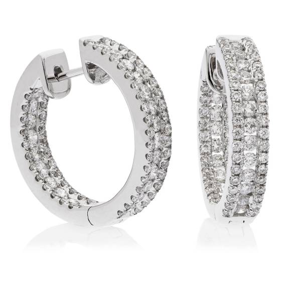 HER179 Designer Round cut Diamond Hoop Earrings